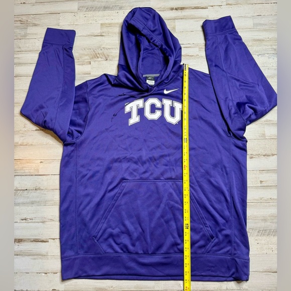 Nike Texas Christian University TCU Hoodie Men's XXL Purple Therma Fit - Picture 6 of 9